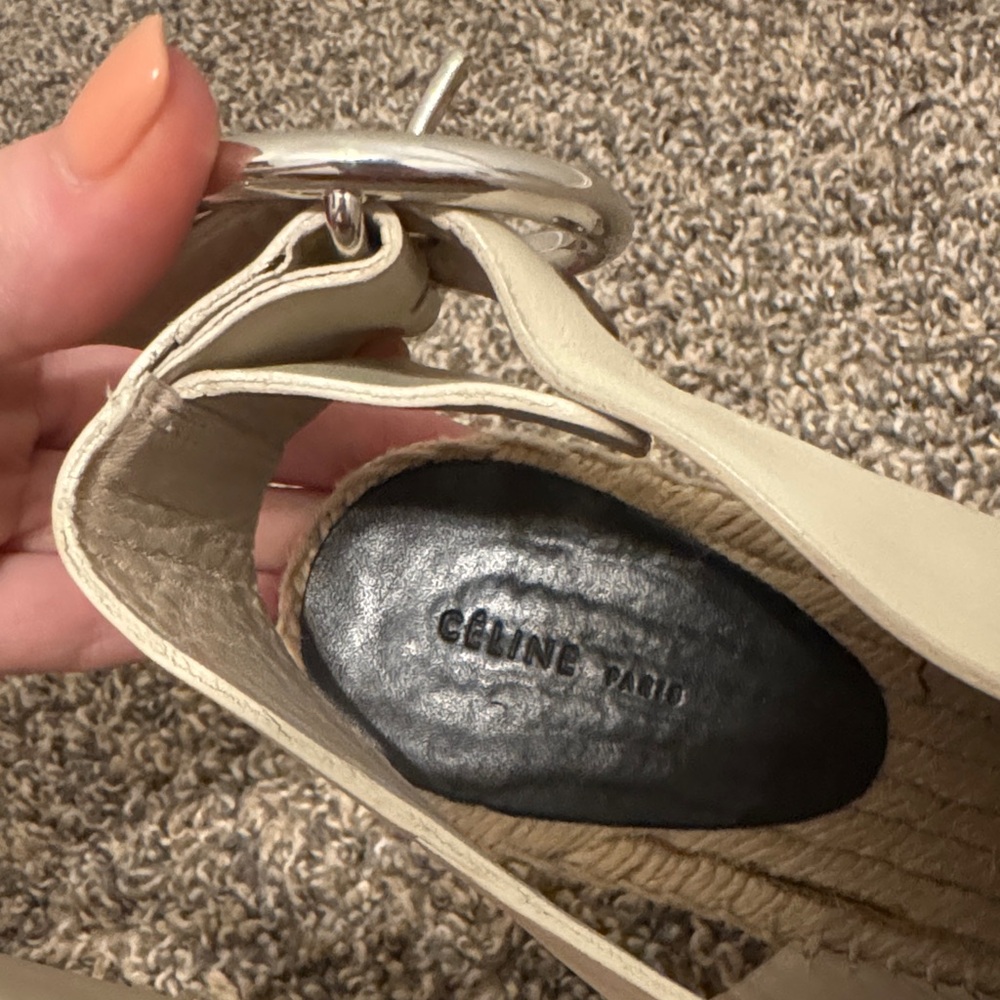 Celine Cream Espadrille Wedges - Picture 6 of 8
